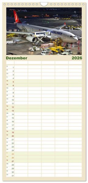 Produktbild: Familienplaner 2026 - Flugzeuge aller Art mit 5 Spalten (Wandkalender, 21 x 45 cm) CALVENDO