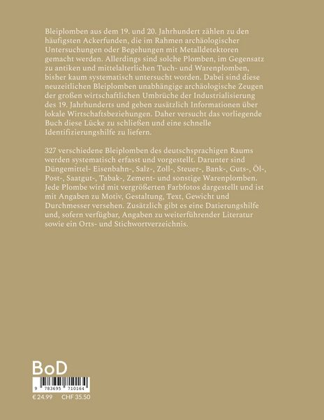 Produktbild: Bestimmungsbuch deutschsprachiger Bleiplomben von 1815 bis 1945