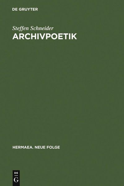 Produktbild: Archivpoetik