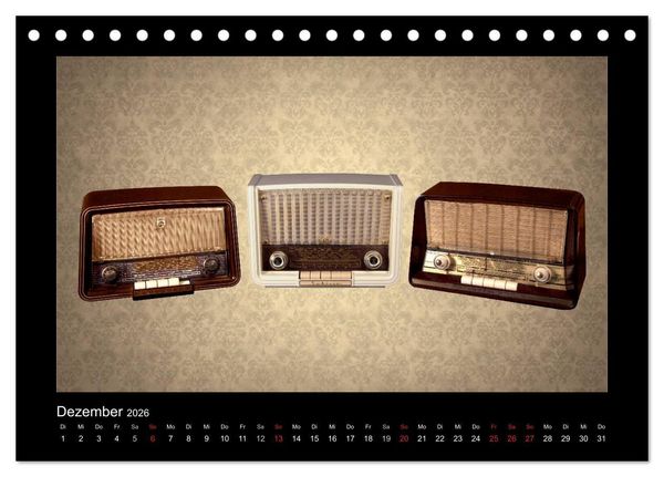 Produktbild: Dampfradios - Antike Radios mit Charme und Patina (Tischkalender 2026 DIN A5 quer), CALVENDO Monatskalender