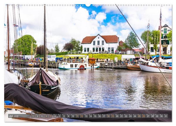 Produktbild: Maritime K&uuml;stenorte - von Greetsiel, &uuml;ber Neuharlingersiel bis Schillig (Wandkalender 2026 DIN A2 quer), CALVENDO Monatskalender