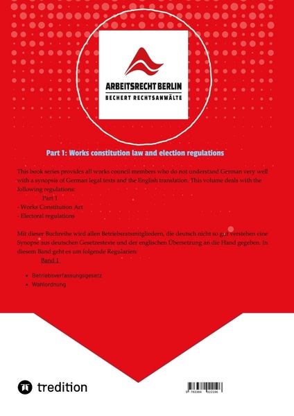 Produktbild: Basic laws for the workers' councils - Deutsches Recht f&uuml;r englischsprachige Betriebsratsmitglieder