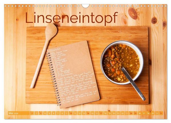 Produktbild: Einfache vegane Rezepte (Wandkalender 2026 DIN A3 quer), CALVENDO Monatskalender