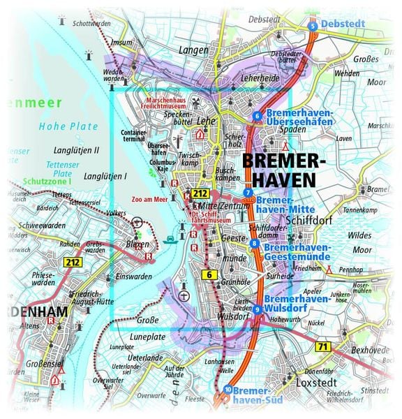 Bremerhaven. Stadtplan 1 : 16 000