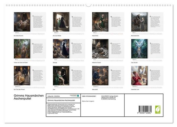 Produktbild: Grimms Hausm&auml;rchen Aschenputtel (hochwertiger Premium Wandkalender 2027 DIN A2 quer), Kunstdruck in Hochglanz