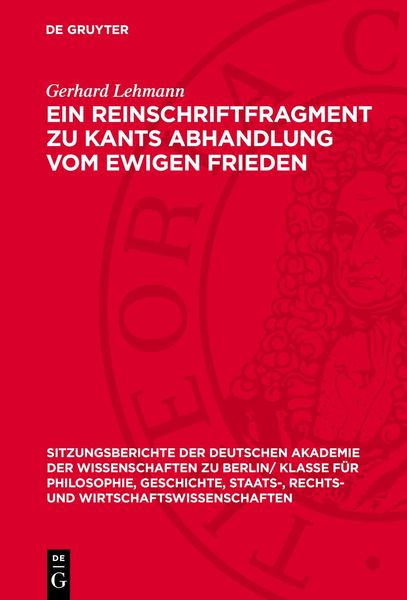 Produktbild: Ein Reinschriftfragment zu Kants Abhandlung vom ewigen Frieden