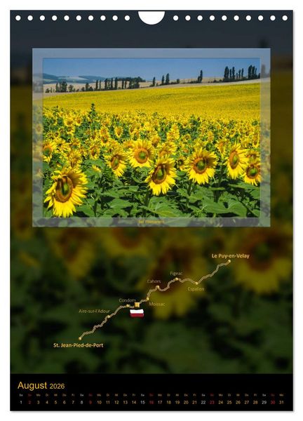 Produktbild: Jakobsweg Via Podiensis (Wandkalender 2026 DIN A4 hoch), CALVENDO Monatskalender