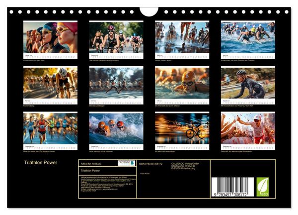 Produktbild: Triathlon Power (Wandkalender 2026 DIN A4 quer), CALVENDO Monatskalender