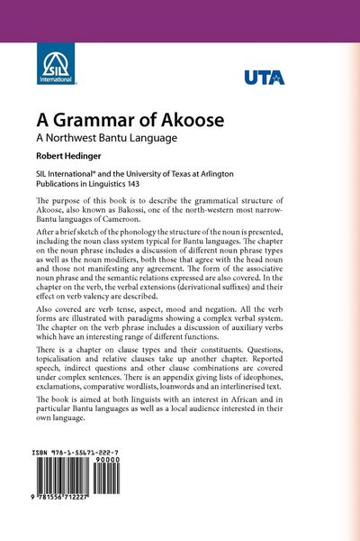 Produktbild: A Grammar of Akoose