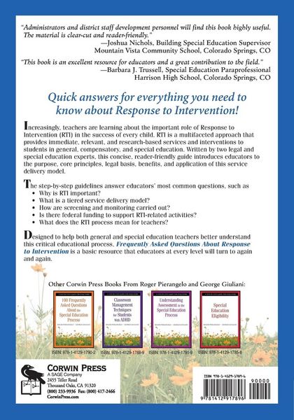 Produktbild: Frequently Asked Questions About Response to Intervention