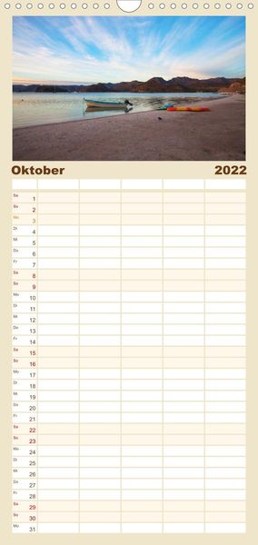 Produktbild: Augenblicke in Baja California Sur - Familienplaner hoch (Wandkalender 2022 , 21 cm x 45 cm, hoch)