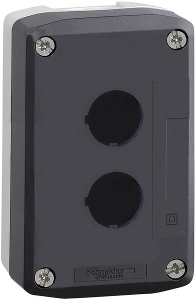 Produktbild: Schneider Electric XALD02 XALD02 Leergeh&auml;use 2 Einbaustellen unbeschriftet Dunkelgrau, Hellgrau 1 St.