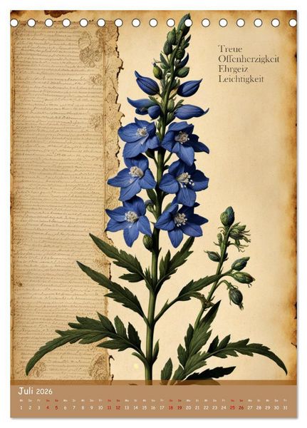 Produktbild: Geburtsblume, dein florales Sternzeichen (Tischkalender 2026 DIN A5 hoch), CALVENDO Monatskalender