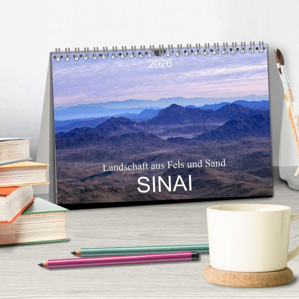 Produktbild: Sinai - Landschaft aus Fels und Sand (Tischkalender 2026 DIN A5 quer), CALVENDO Monatskalender