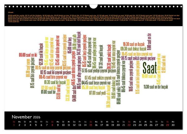 Produktbild: Sprachkalender T&uuml;rkisch-Deutsch (Wandkalender 2026 DIN A3 quer), CALVENDO Monatskalender