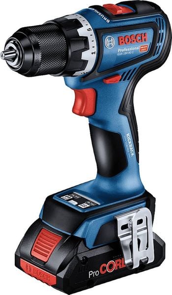 Bosch Professional GSR 18V-90 C 06019K6005 Akku-Bohrschrauber, Akku-Schrauber 18 V 4.0 Ah Li-Ion bürstenlos