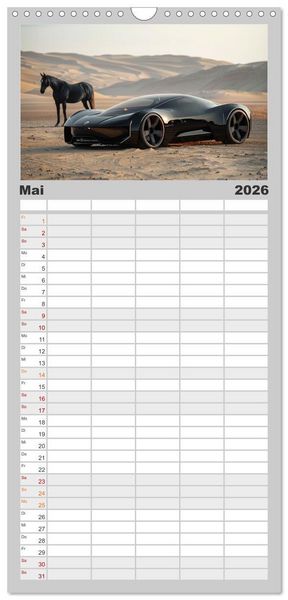 Produktbild: Familienplaner 2026 - Future Rides mit 5 Spalten (Wandkalender, 21 x 45 cm) CALVENDO