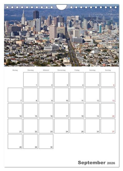 Produktbild: SAN FRANCISCO Terminplaner (Wandkalender 2026 DIN A4 hoch), CALVENDO Monatskalender