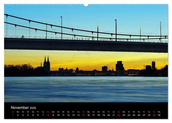 Produktbild: k&ouml;ln dunkelbunt II &ndash; Die Stadt leuchtet! (hochwertiger Premium Wandkalender 2026 DIN A2 quer), Kunstdruck in Hochglanz