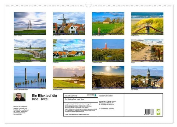 Produktbild: Ein Blick auf die Insel Texel (Wandkalender 2026 DIN A2 quer), CALVENDO Monatskalender