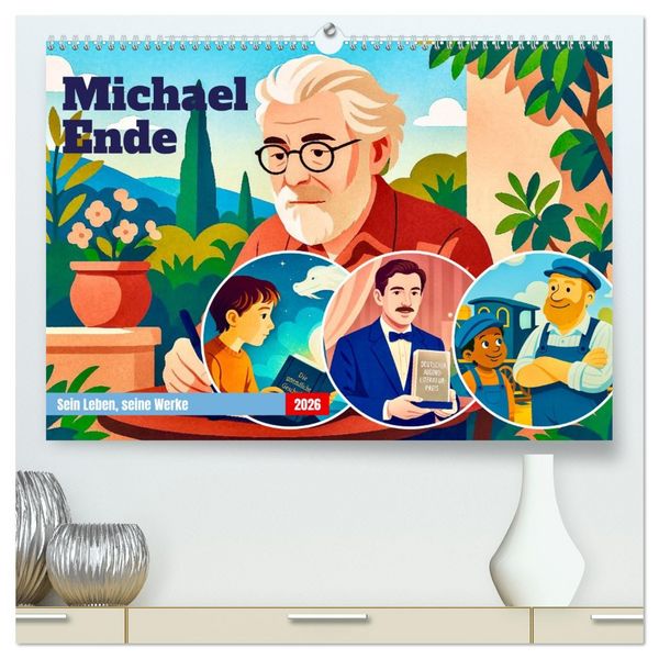 Produktbild: Michael Ende (hochwertiger Premium Wandkalender 2026 DIN A2 quer), Kunstdruck in Hochglanz