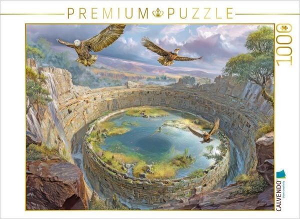 CALVENDO Puzzle Mystische Oroboros und Steinbauten | 1000 Teile Lege-Größe 64 × 48 cm Foto-Puzzle für glückliche Stunden