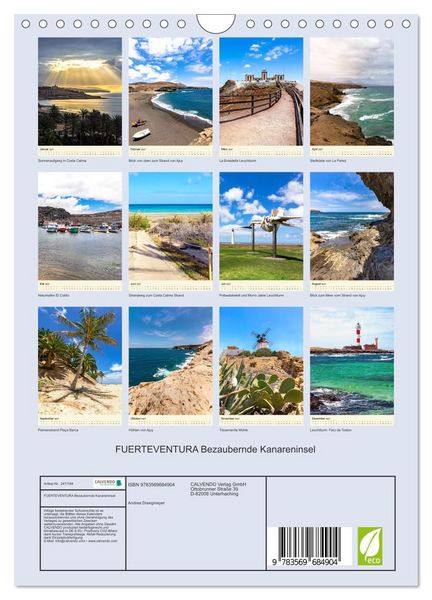 Produktbild: FUERTEVENTURA Bezaubernde Kanareninsel (Wandkalender 2027 DIN A4 hoch), CALVENDO Monatskalender