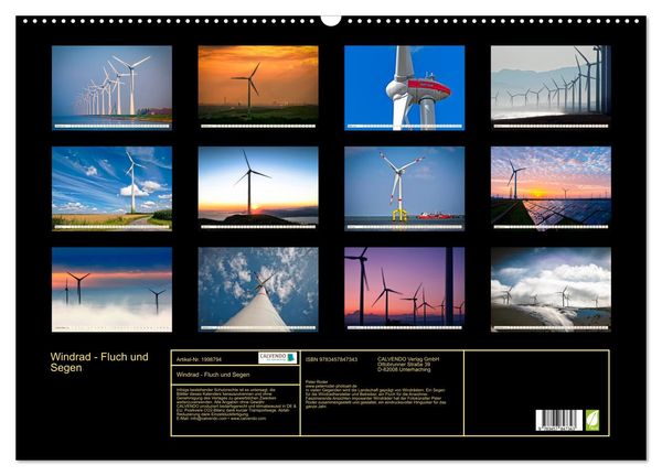 Produktbild: Windrad - Fluch und Segen (Wandkalender 2026 DIN A2 quer), CALVENDO Monatskalender