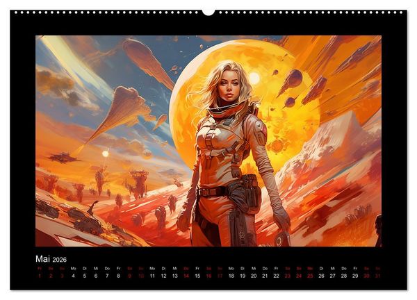 Produktbild: Amazonen im All (hochwertiger Premium Wandkalender 2026 DIN A2 quer), Kunstdruck in Hochglanz