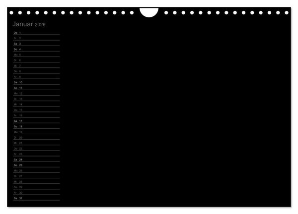 Produktbild: Bastel-Geburtstagskalender schwarz / Geburtstagskalender (Wandkalender 2026 DIN A4 quer), CALVENDO Monatskalender