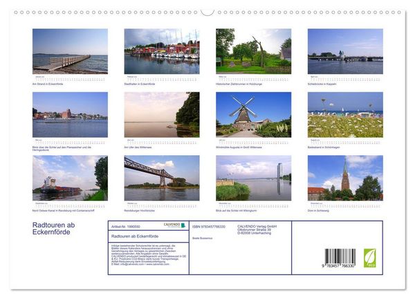 Produktbild: Radtouren ab Eckernf&ouml;rde (hochwertiger Premium Wandkalender 2026 DIN A2 quer), Kunstdruck in Hochglanz