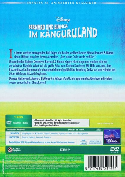 Produktbild: Bernard & Bianca 2 - Im K&auml;nguruland - Disney Classics