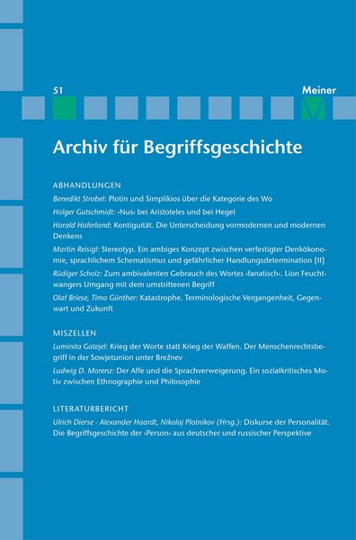 Produktbild: Archiv f&uuml;r Begriffsgeschichte. Band 51