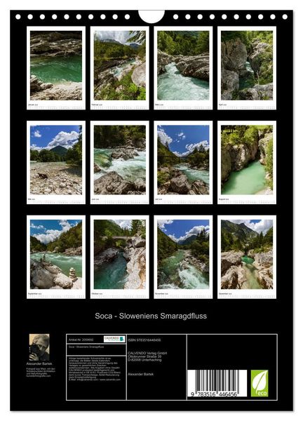 Produktbild: Soca - Sloweniens Smaragdfluss (Wandkalender 2026 DIN A4 hoch), CALVENDO Monatskalender
