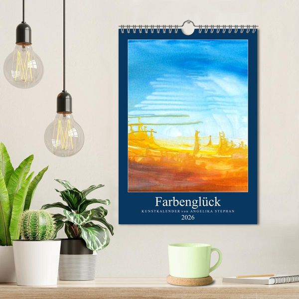 Produktbild: Kunstkalender Farbengl&uuml;ck 2026 (Wandkalender 2026 DIN A4 hoch), CALVENDO Monatskalender