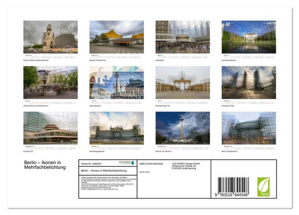 Produktbild: Berlin &ndash; Ikonen in Mehrfachbelichtung (Wandkalender 2026 DIN A4 quer), CALVENDO Monatskalender