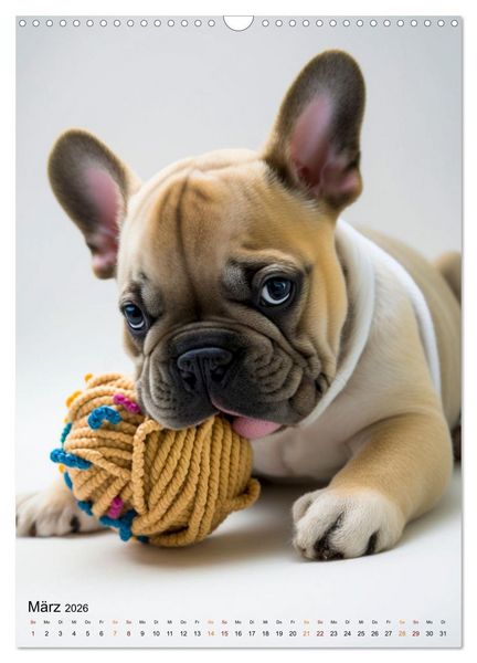 Produktbild: Franz&ouml;sische Bulldogge - ein Hund f&uuml;r die Familie (Wandkalender 2026 DIN A3 hoch), CALVENDO Monatskalender