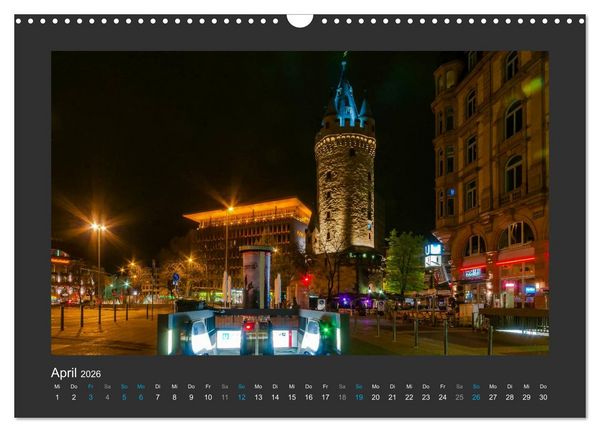 Produktbild: FRANKFURT - Nachtlichter 2026 (Wandkalender 2026 DIN A3 quer), CALVENDO Monatskalender