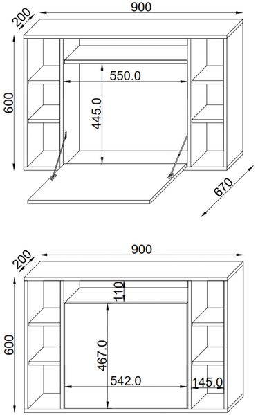 Produktbild: Holz H&auml;nge Schreibtisch Wandschreibtisch Wandila
