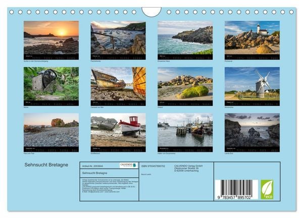 Produktbild: Sehnsucht Bretagne (Wandkalender 2026 DIN A4 quer), CALVENDO Monatskalender