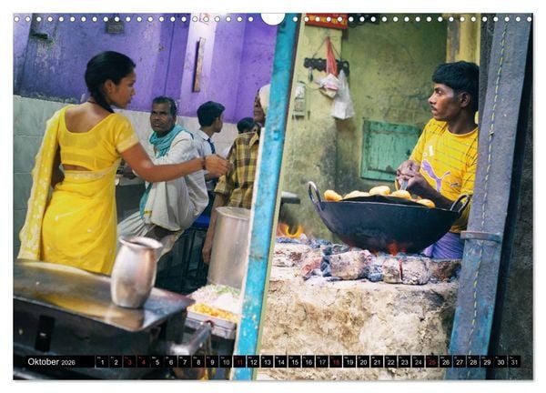 Produktbild: INDIEN Menschen Farben Impressionen (Wandkalender 2026 DIN A3 quer), CALVENDO Monatskalender