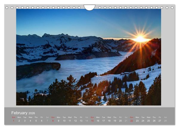 Produktbild: Switzerland Mountainscapes 2026 (Wall Calendar 2026 DIN A4 landscape), CALVENDO 12 Month Wall Calendar