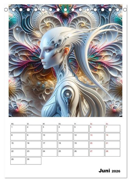 Produktbild: Extraterrestrische Eleganz (Tischkalender 2026 DIN A5 hoch), CALVENDO Monatskalender