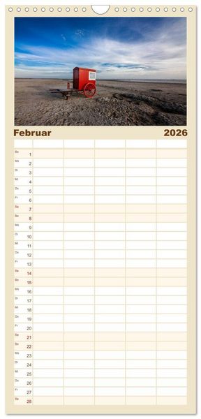 Produktbild: Familienplaner 2026 - Borkum - Inselblicke mit 5 Spalten (Wandkalender, 21 x 45 cm) CALVENDO