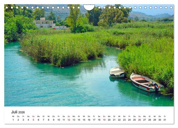 Produktbild: Farbenfrohe Boote in kristallklarem Wasser (Wandkalender 2026 DIN A4 quer), CALVENDO Monatskalender