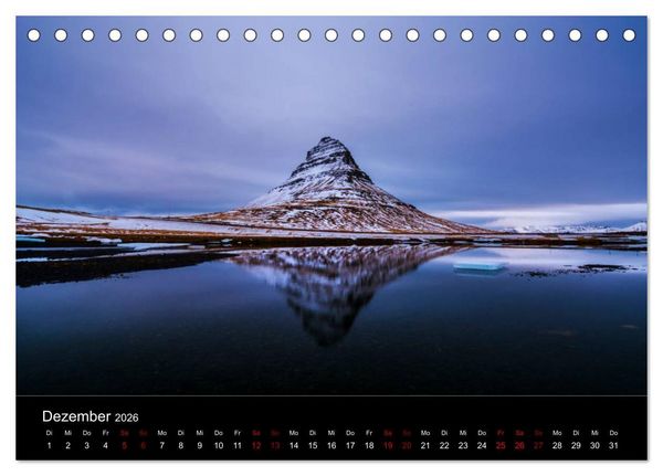 Produktbild: Island - Unber&uuml;hrte Landschaften (Tischkalender 2026 DIN A5 quer), CALVENDO Monatskalender