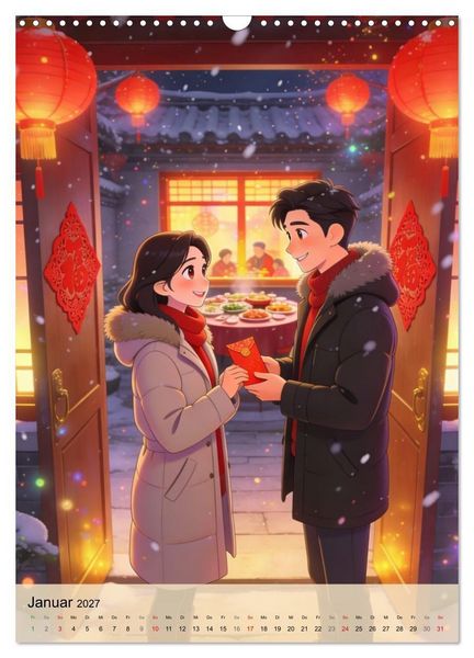 Produktbild: Herz zu Herz &ndash; China Edition (Wandkalender 2027 DIN A3 hoch), CALVENDO Monatskalender