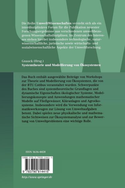 Produktbild: Systemtheorie und Modellierung von &Ouml;kosystemen