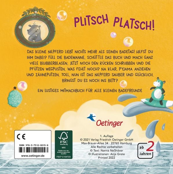 Produktbild: H&uuml;pf in die Wanne, kleines Nilpferd!