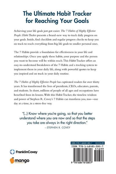 Produktbild: Covey, S: 7 Habits of Highly Effective People: Habit Tracker